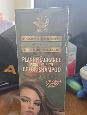 Plant Fragrance Bubble Hair Dye Color Shampoo - Green